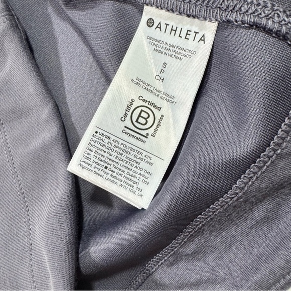 Athleta SeaSoft Shift Tank Dress Violet Dusk Size Small Pockets - Picture 5 of 8